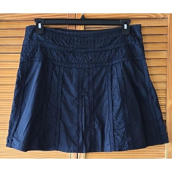prAna Erin Skirt Raw Edge Detail Lightweight Woven Fabric Side Zipper Size 12 - Picture 1 of 8